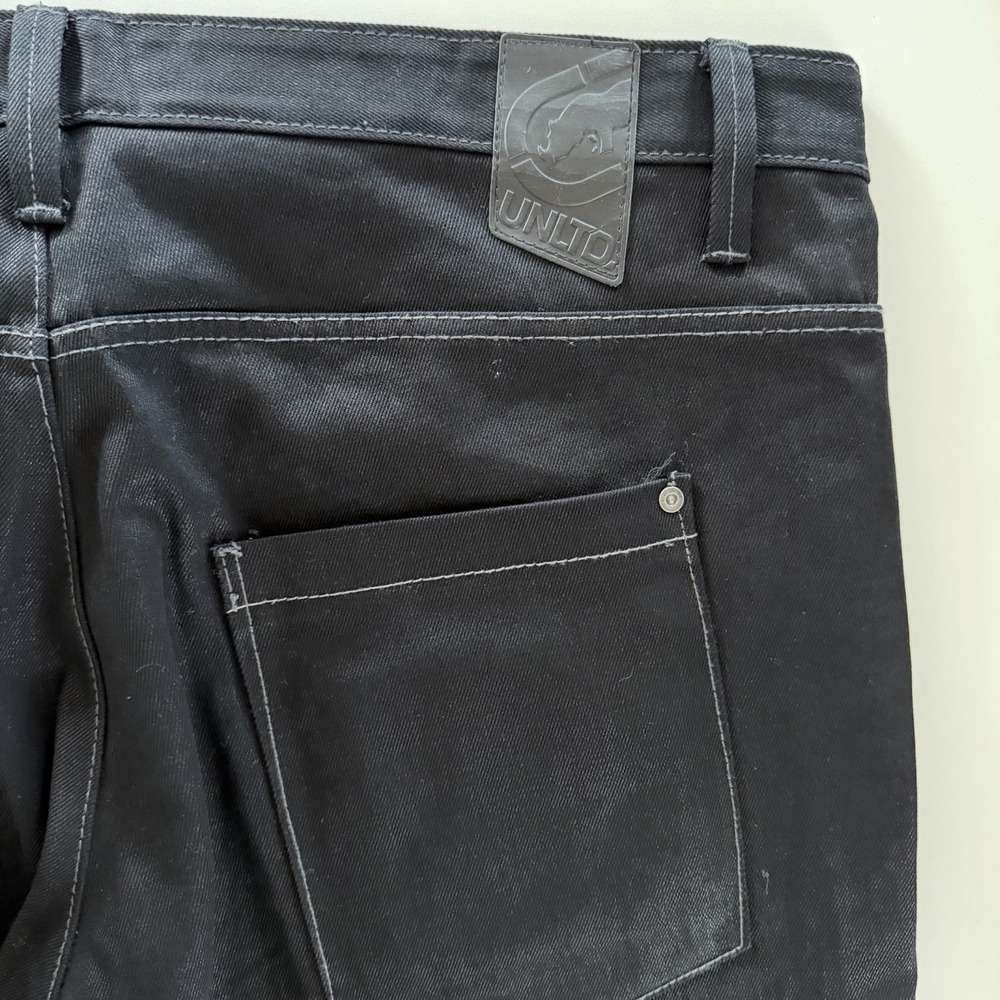 Ecko Unltd Jeans 44x35 Black Relaxed Y2K Hip Hop Baggy Logo Denim - Picture 8 of 12
